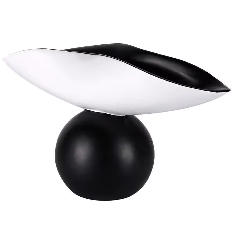 Modern Black & White Spherical Geometric Tray