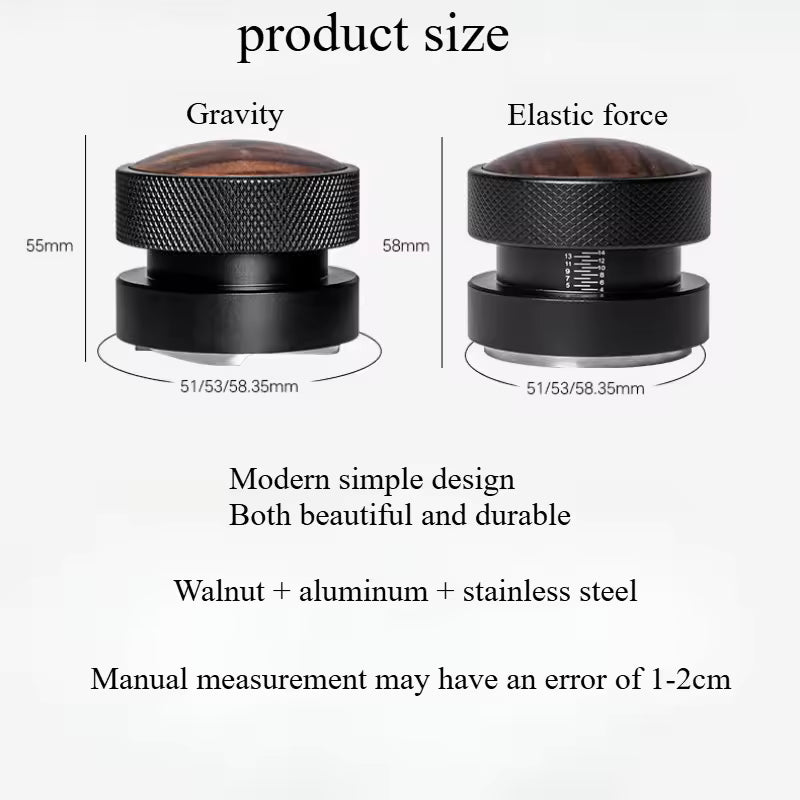 Premium Self-Gravity Walnut Wood Coffee Powder Distributor