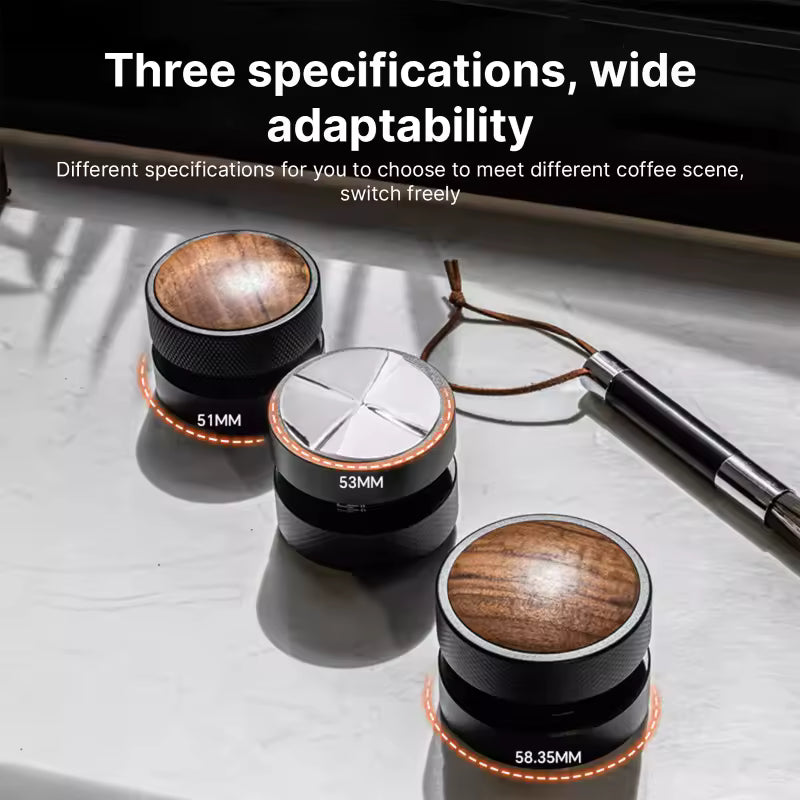Premium Self-Gravity Walnut Wood Coffee Powder Distributor