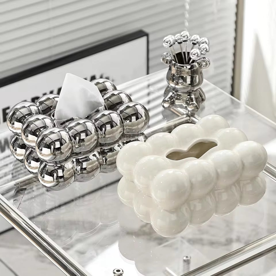 Ceramic Bubble Tissue Box