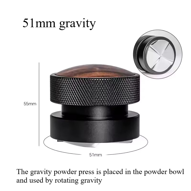 Premium Self-Gravity Walnut Wood Coffee Powder Distributor