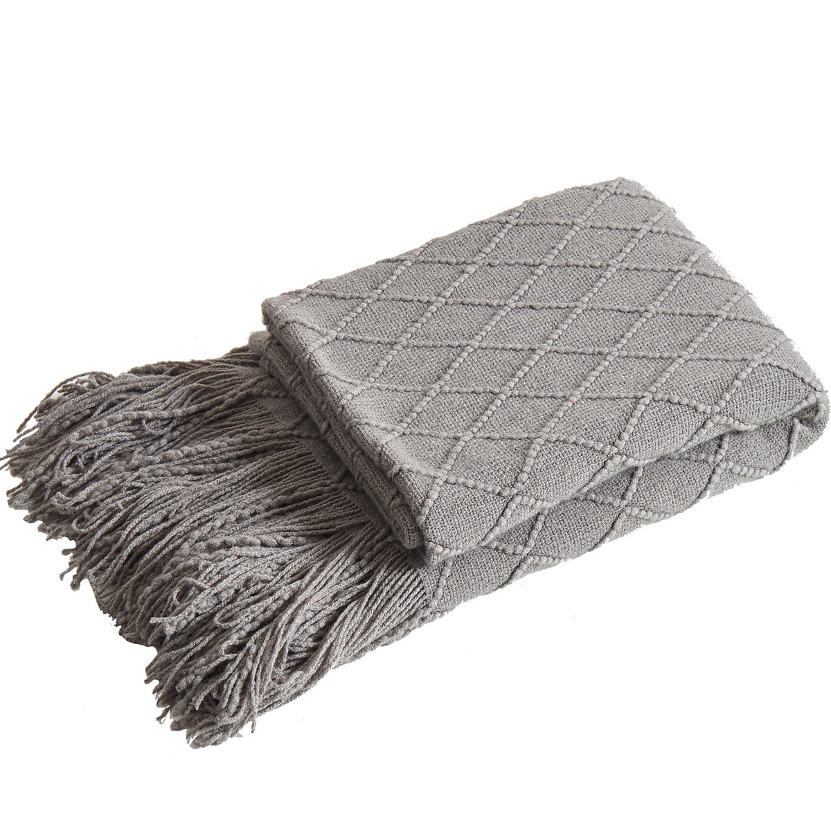 Nordic Diamond Knit Throw Blanket