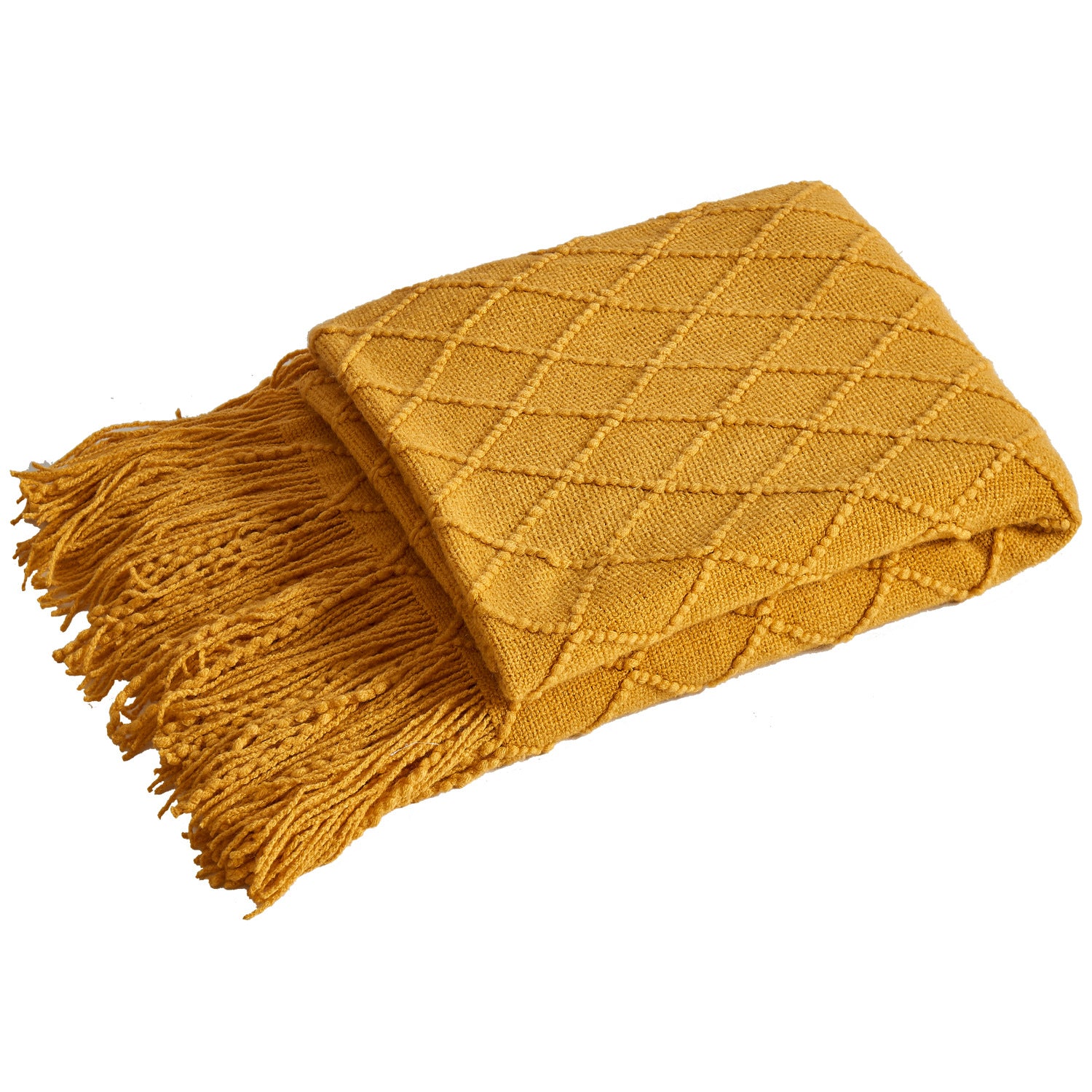 Nordic Diamond Knit Throw Blanket