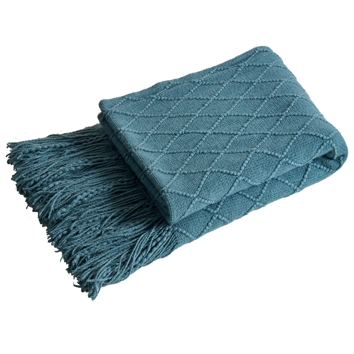 Nordic Diamond Knit Throw Blanket