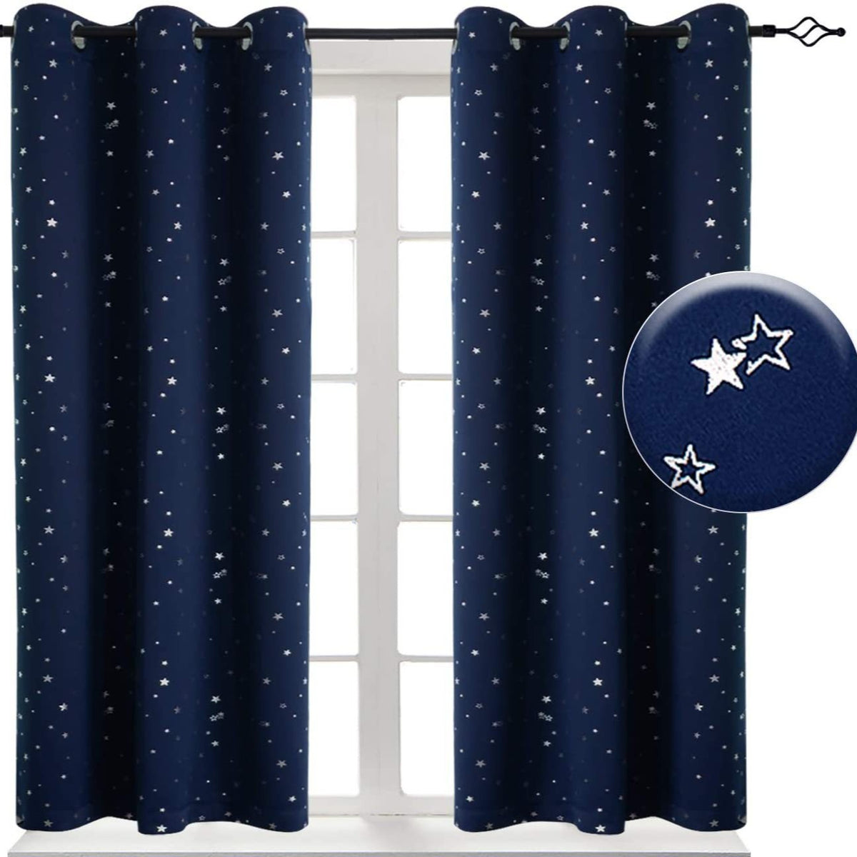 Kids Blackout Curtains - Sparkling Star Print