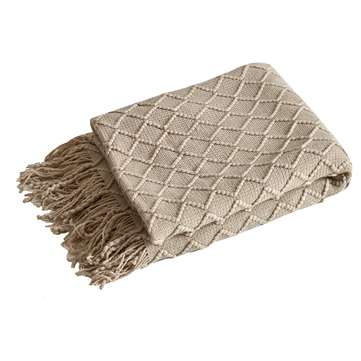 Nordic Diamond Knit Throw Blanket