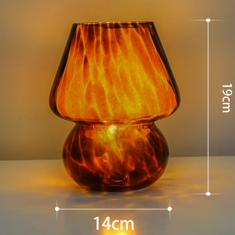 Vintage Glass Mushroom Table Lamp