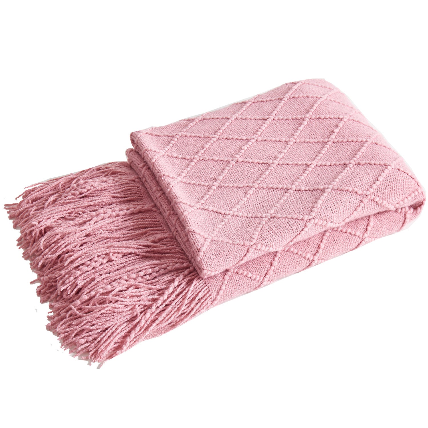 Nordic Diamond Knit Throw Blanket