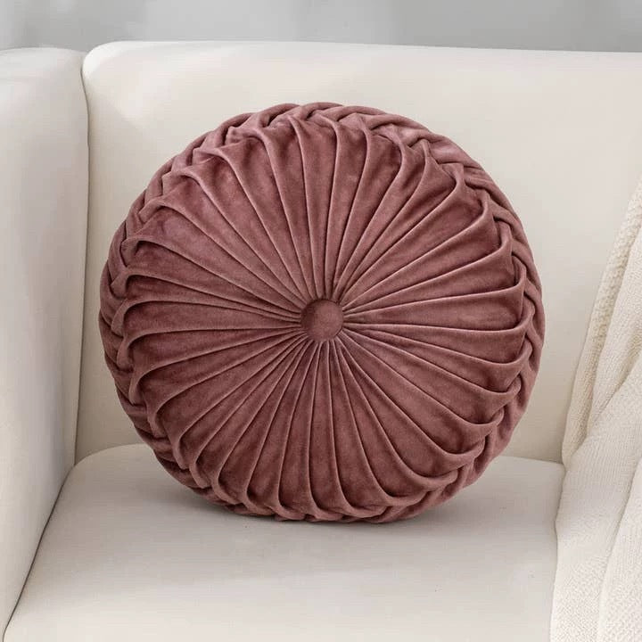 Velvet Round Accent Pillow