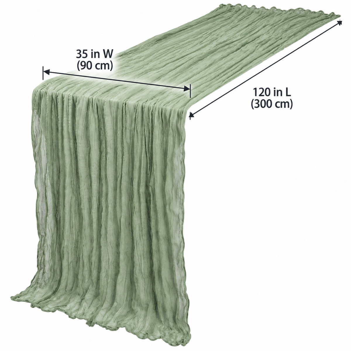 Sage Green Cheesecloth Table Runner