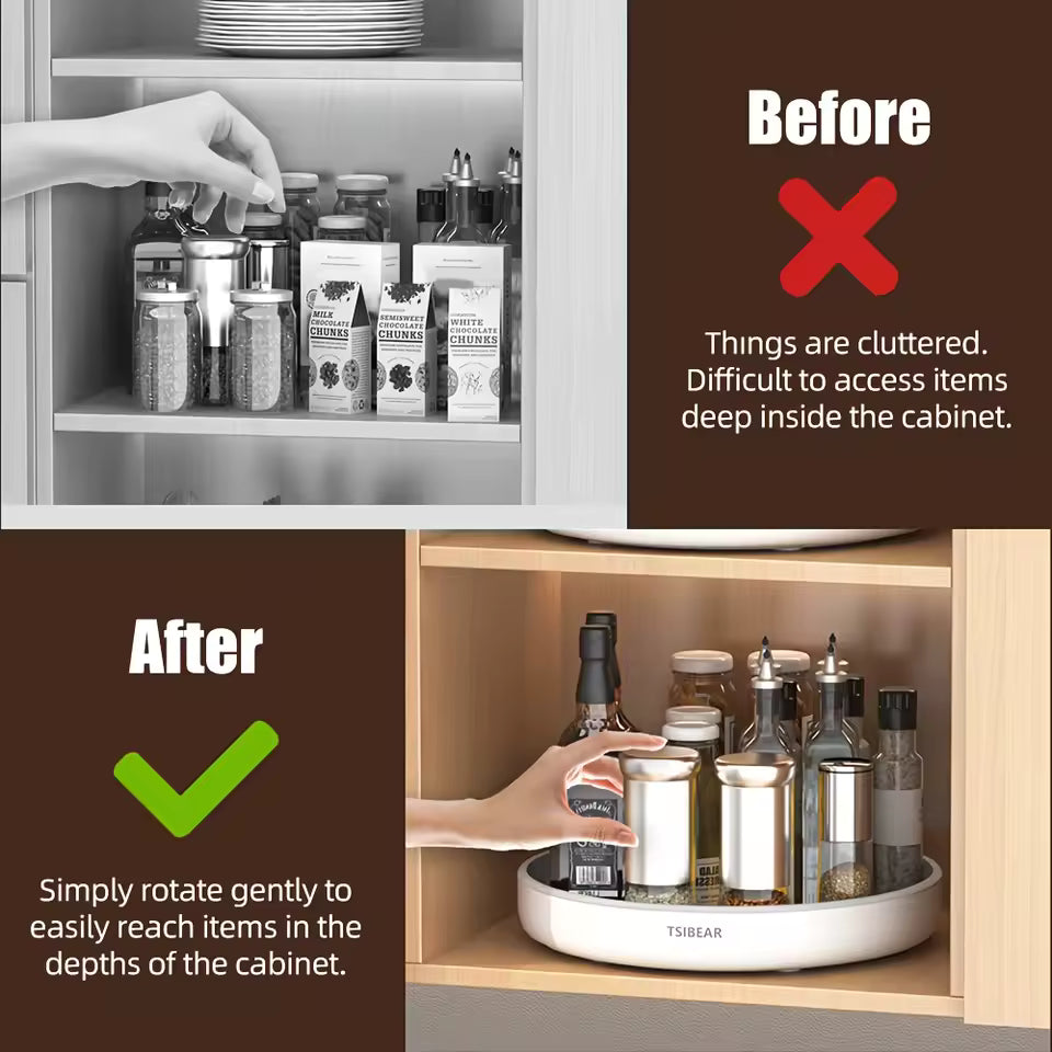 Rotating Kitchen Organizer | Multi-Function Turntable Storage Tray