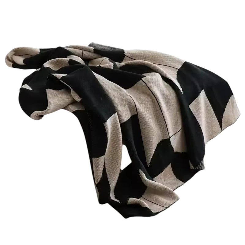 Nordic Geometric Knitted Blanket