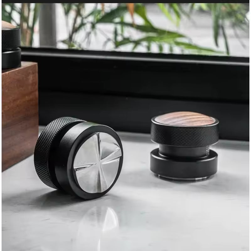 Premium Self-Gravity Walnut Wood Coffee Powder Distributor
