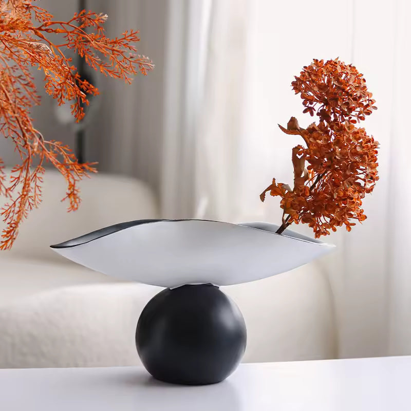 Modern Black & White Spherical Geometric Tray