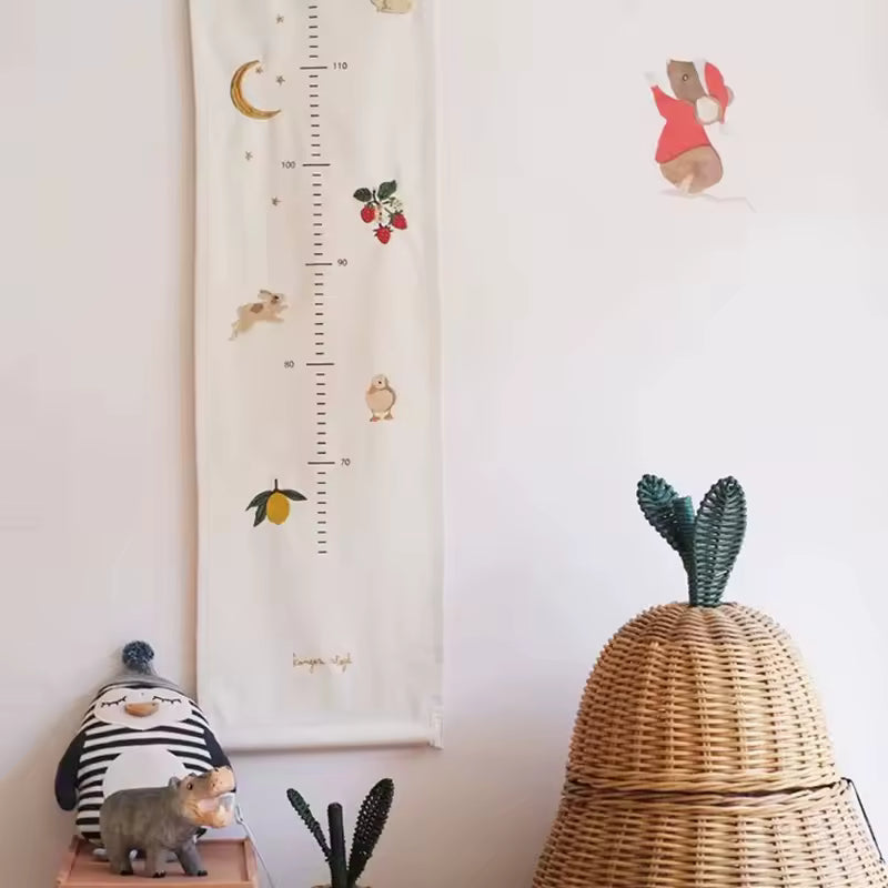 Kids Hanging Height Chart | Fabric Growth Ruler with Embroidery