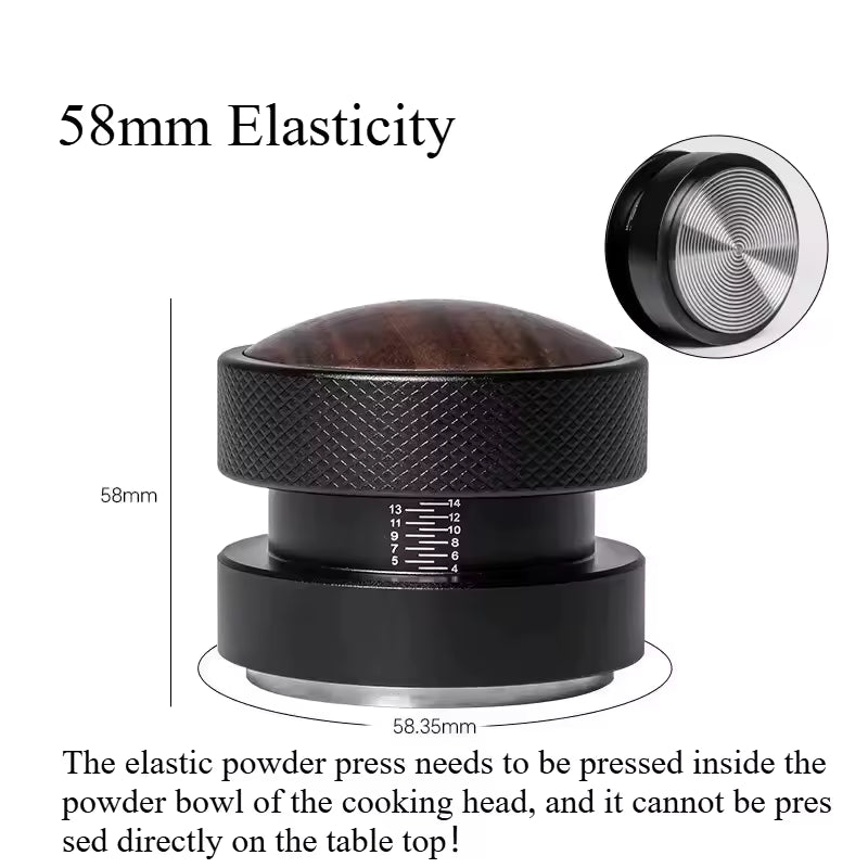 Premium Self-Gravity Walnut Wood Coffee Powder Distributor