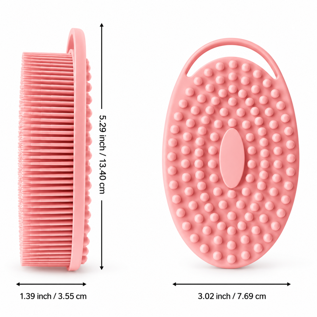 Silicone Body Scrubber - 2-Piece Bath Brush Set