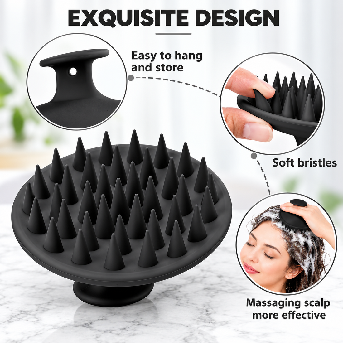 Silicone Scalp Massager - Shampoo Brush