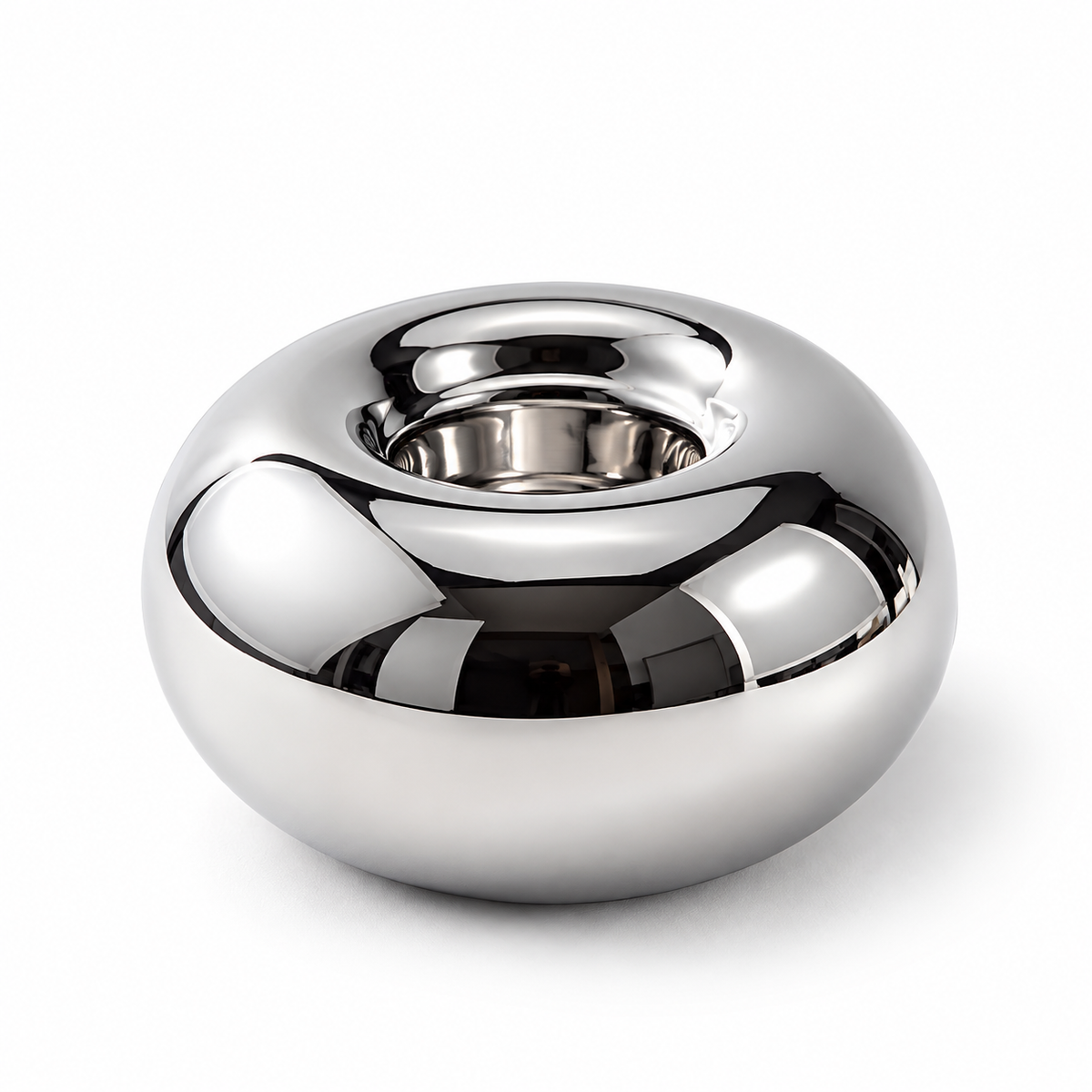 Silver Orb Taper Candle Holder
