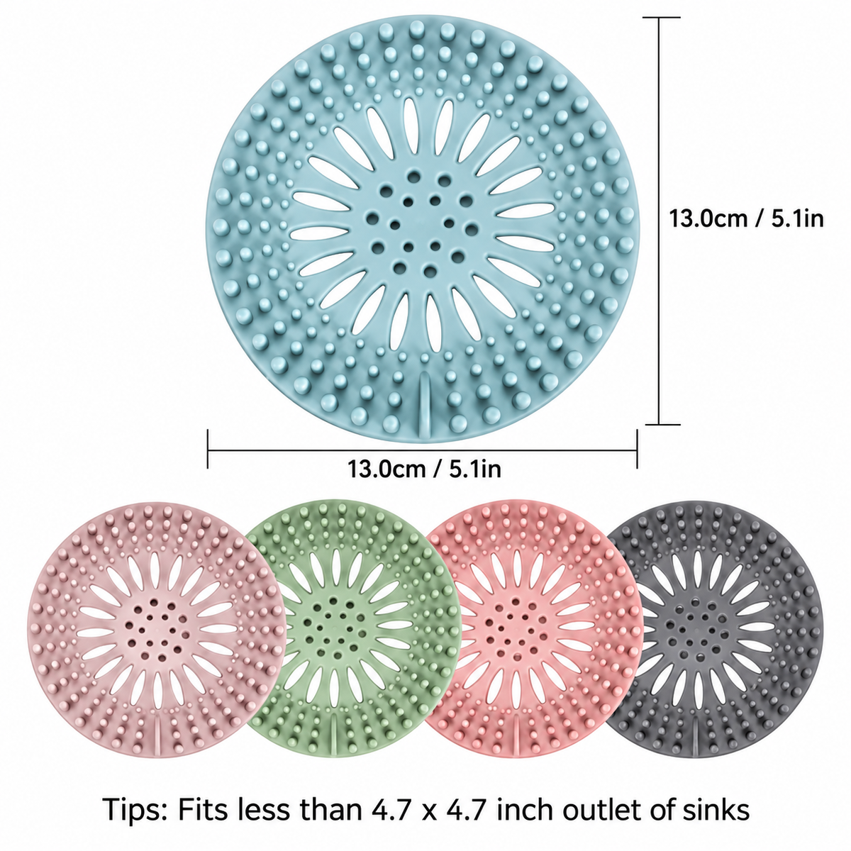 Sink Drain Hair Catcher - 5-Piece Set