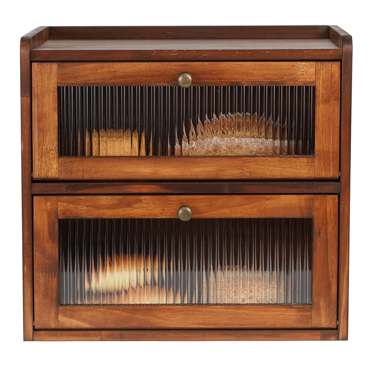Solid Wood Bread Box – Double-Layer Storage