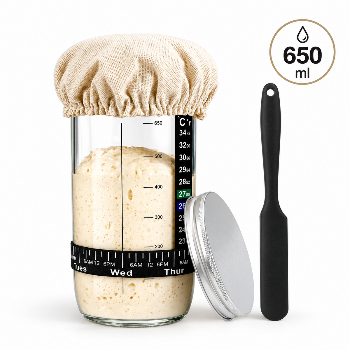 Sourdough Starter Jar – Fermentation Kit