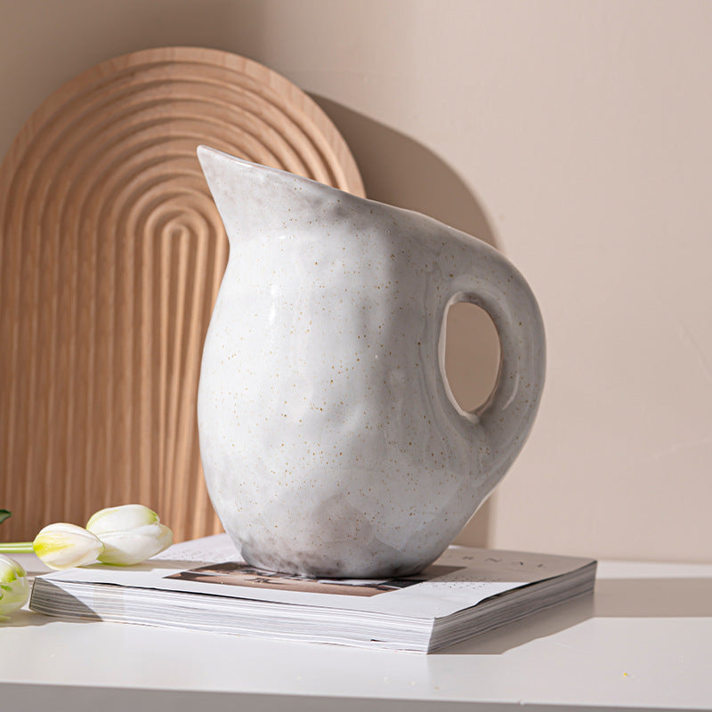 Speckled Ceramic Pitcher Vase