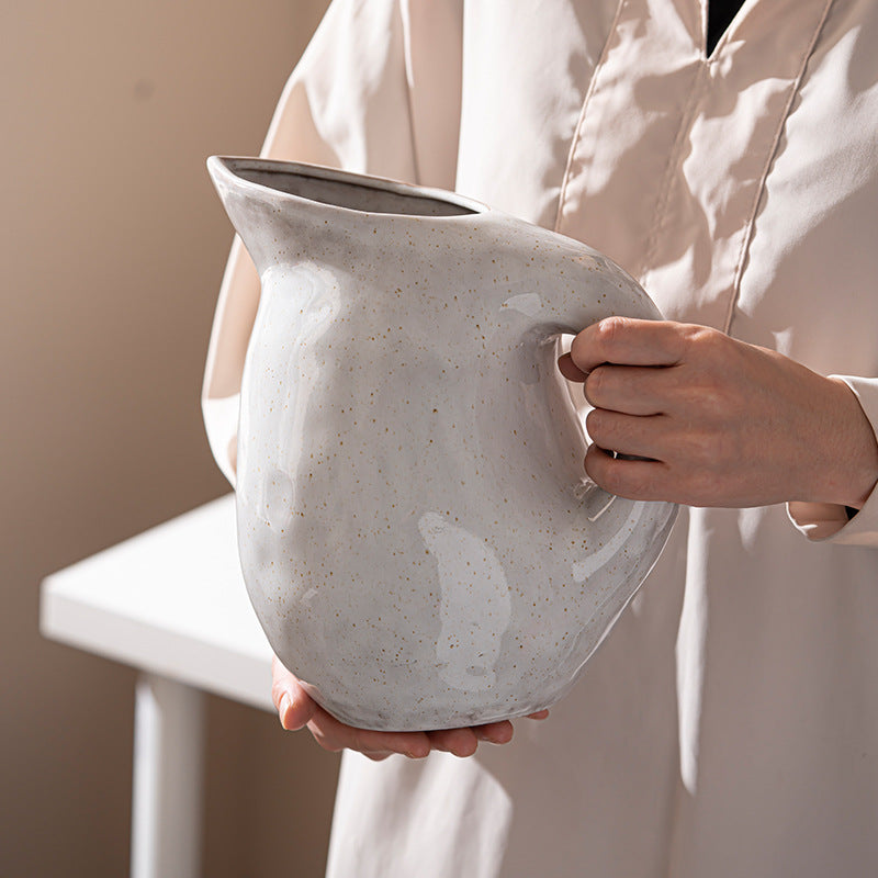 Speckled Ceramic Pitcher Vase