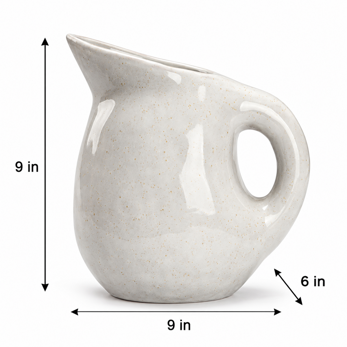 Speckled Ceramic Pitcher Vase