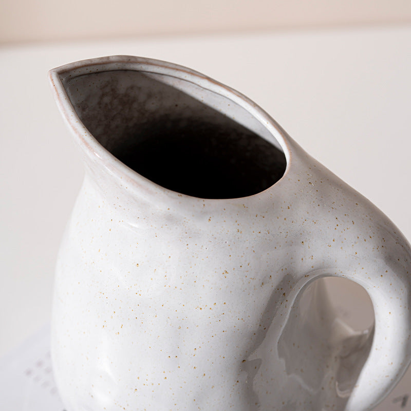 Speckled Ceramic Pitcher Vase