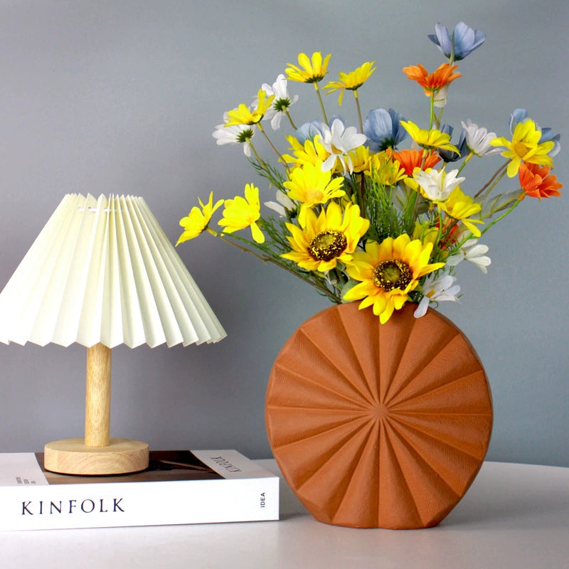 Sunflower Red Clay Ceramic Vase Set (3-Piece)