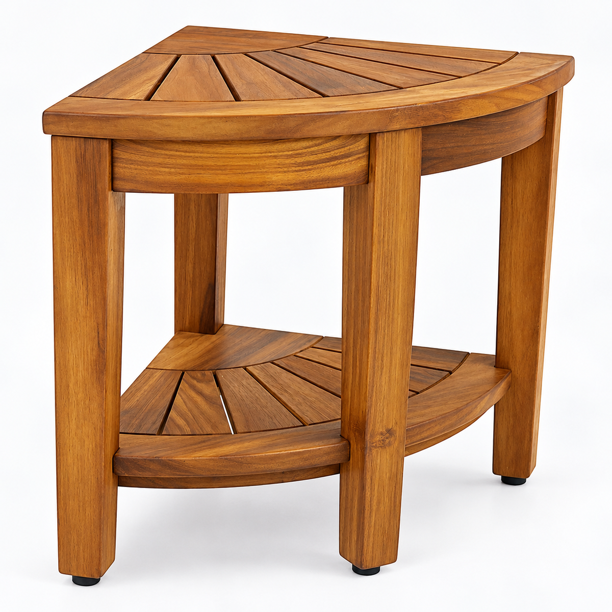 Teak Shower Bench - 2-Tier Corner Design