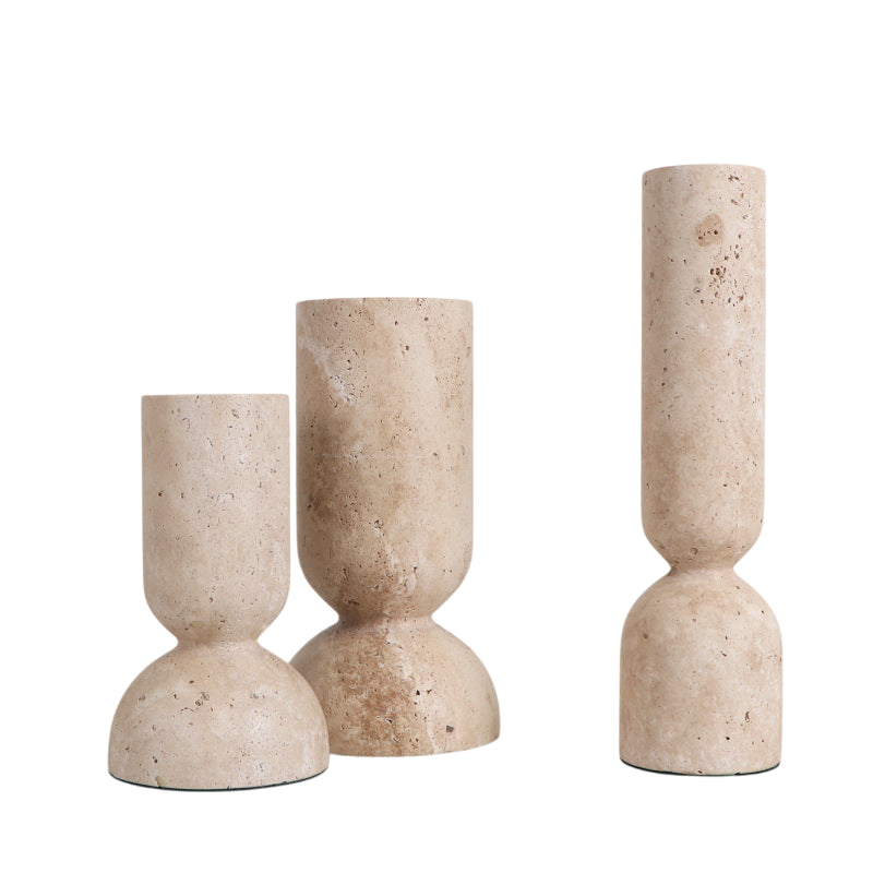 Travertine Candle Holders