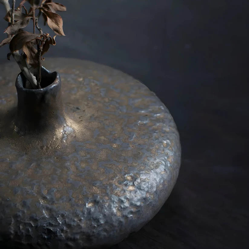 Textured Iron Bud Vase – Modern Minimalist
