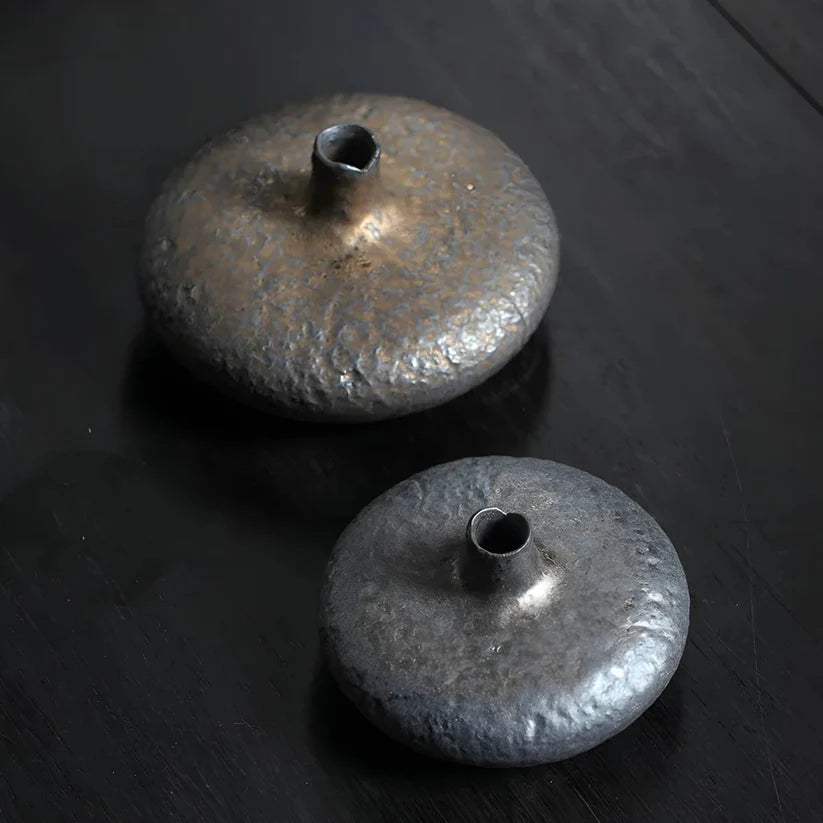 Textured Iron Bud Vase – Modern Minimalist