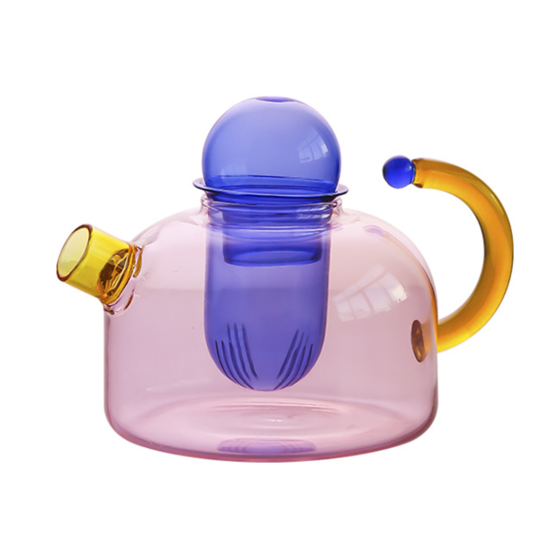 Colorful Glass Teapot with Infuser
