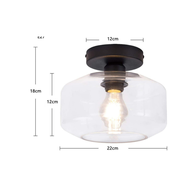 Scandinavian Glass Flush Mount Ceiling Light