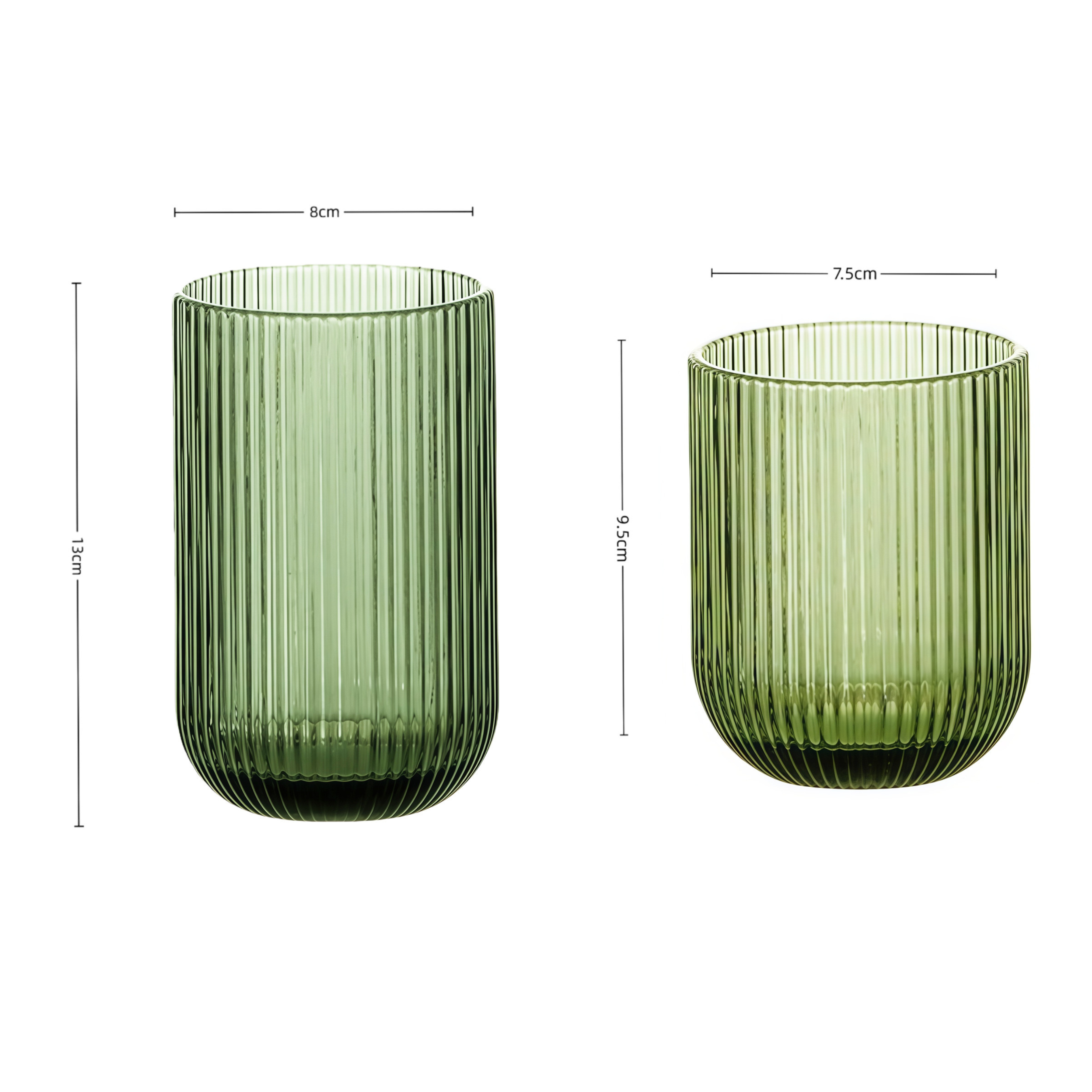Ribbed Glass Drinking Cup
