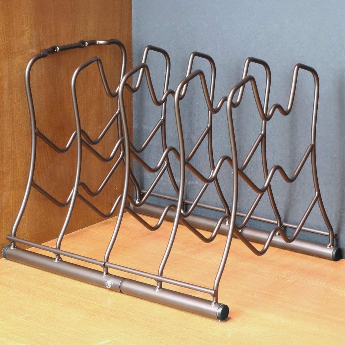Vertical Pan Organizer Rack - Kitchen Cookware Storage