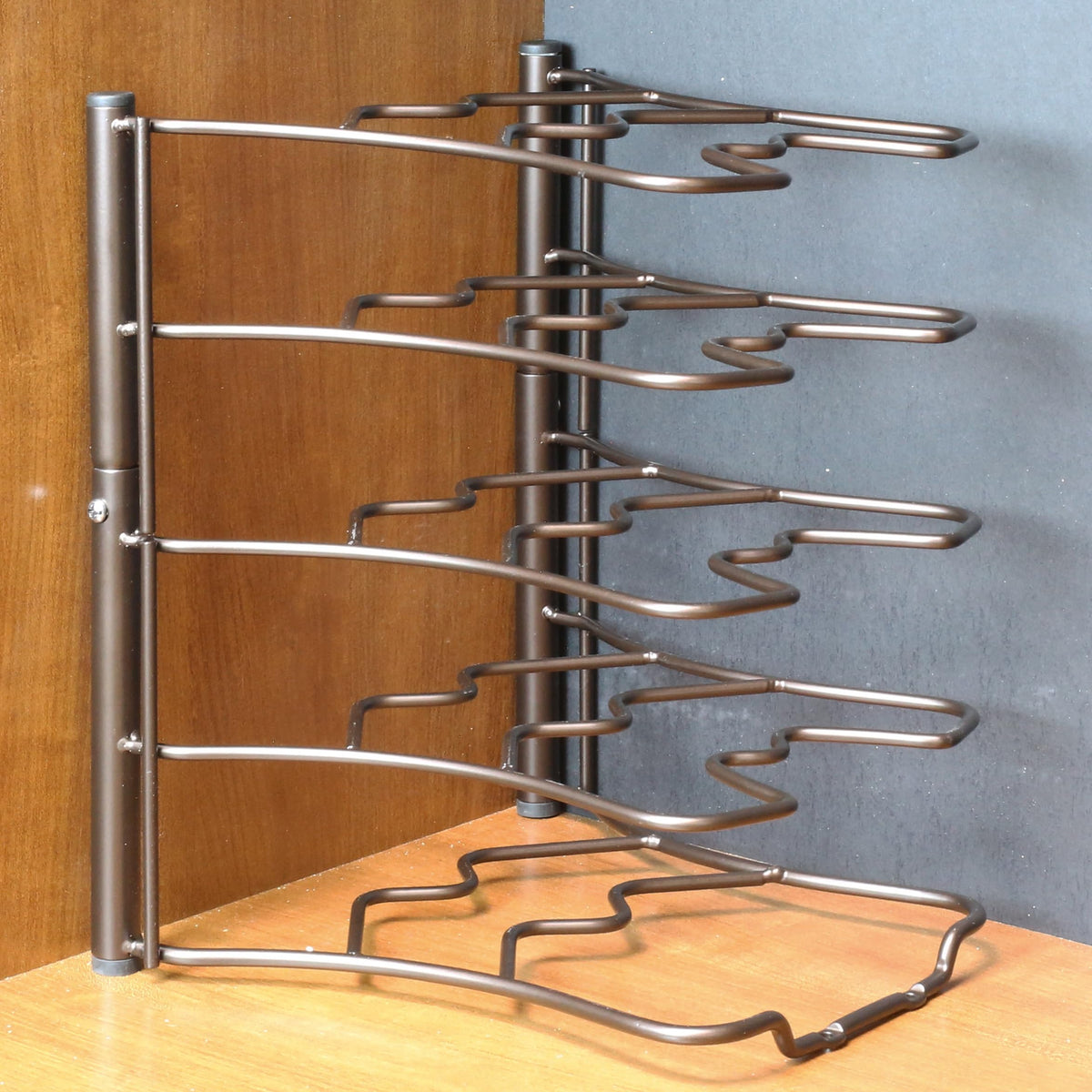 Vertical Pan Organizer Rack - Kitchen Cookware Storage
