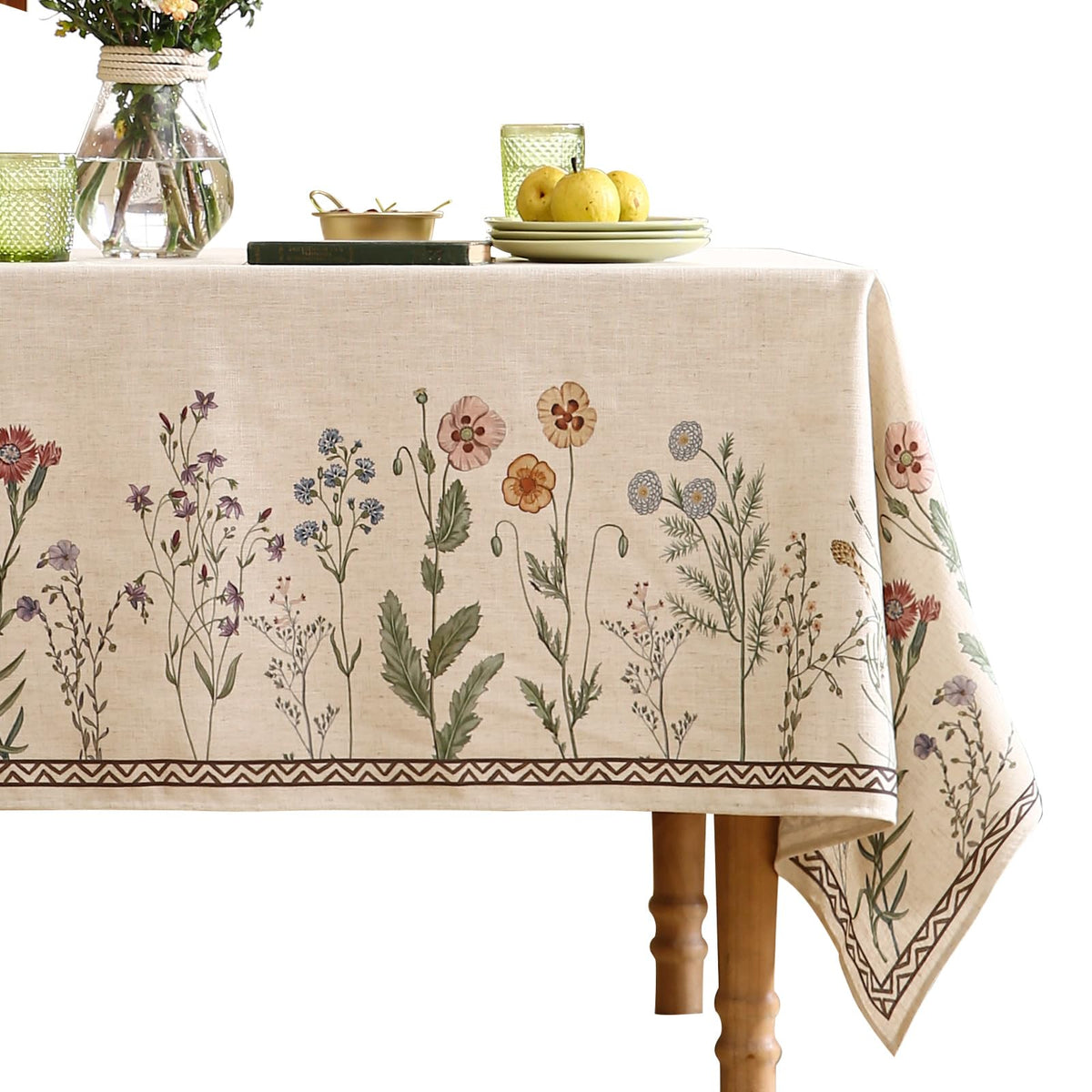 Vintage Floral Square Tablecloth