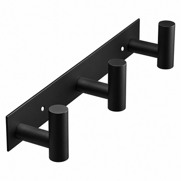 Wall Hook Rack - 3-Hook Matte Black Design