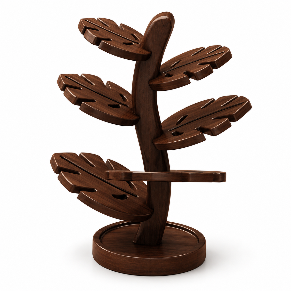 Wooden Leaf Trivet Set - 7 Piece Table Protector
