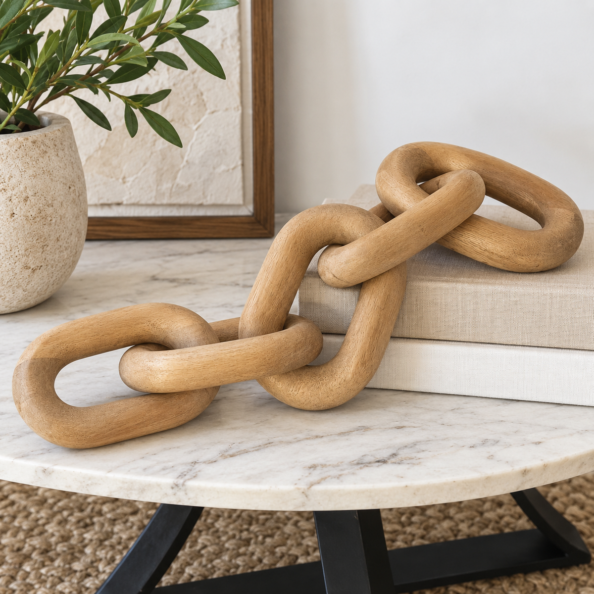 Natural Wood Chain Link Decor