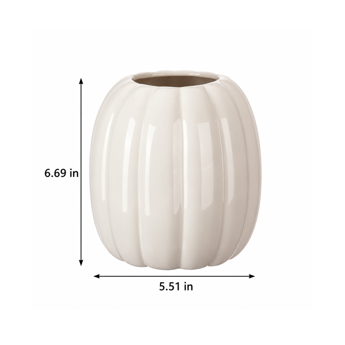 White Ceramic Pumpkin Vase