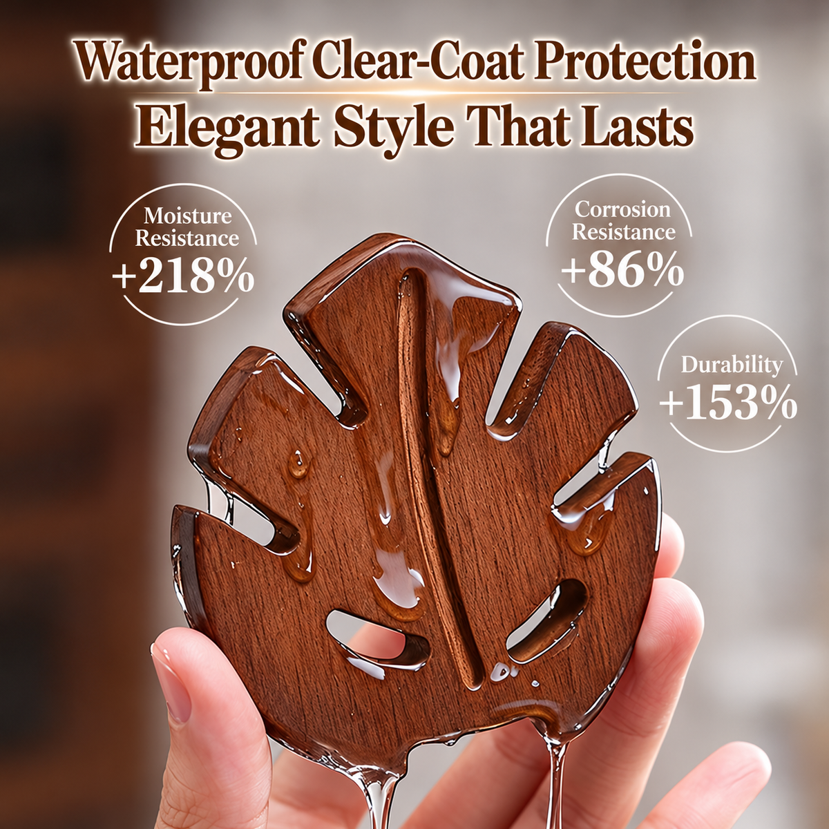 Wooden Leaf Trivet Set - 7 Piece Table Protector