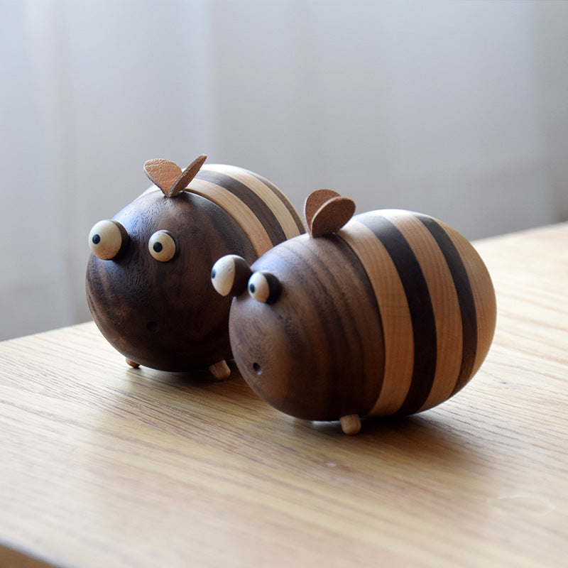 Wooden Bee Toothpick Holder