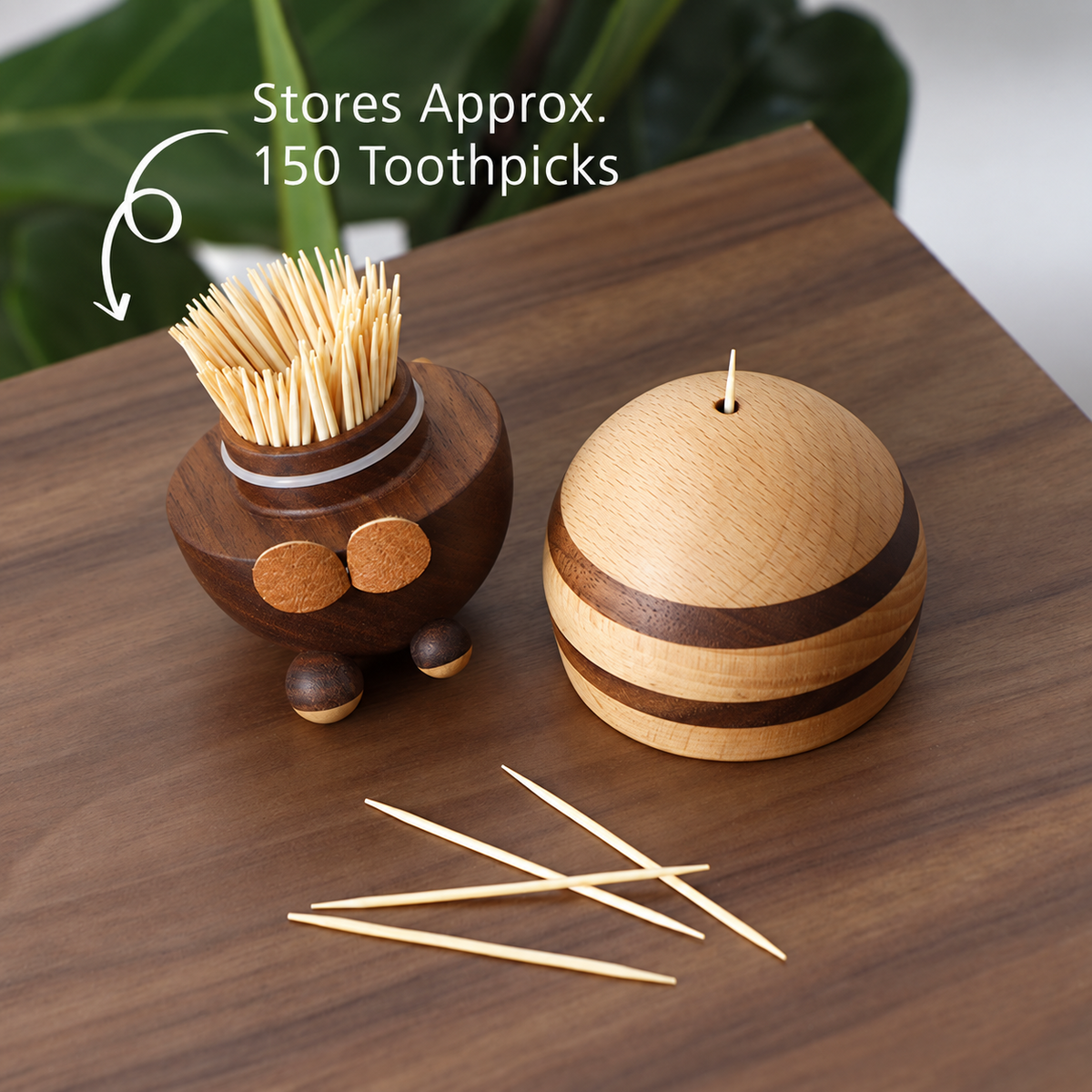 Wooden Bee Toothpick Holder