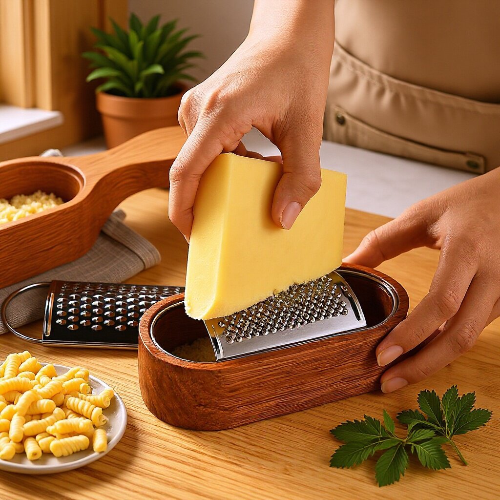 Wooden Cheese Grater Set – 3 Interchangeable Blades