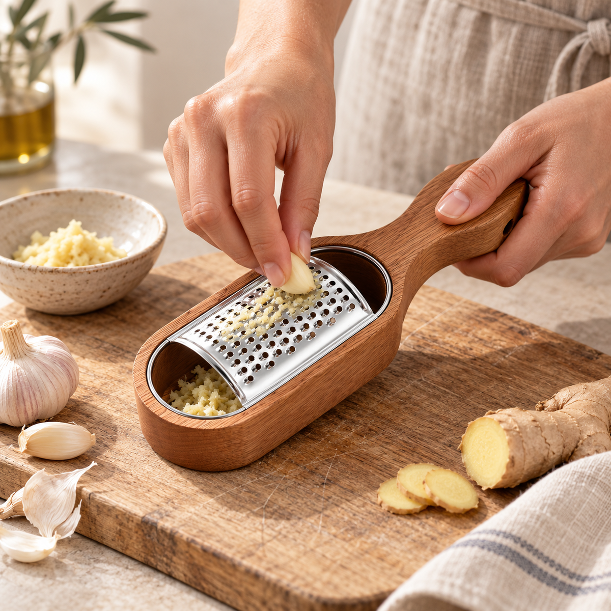 Wooden Cheese Grater Set – 3 Interchangeable Blades